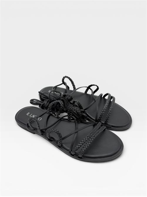 Sandali alla schiava neri intrecciati da donna IL LACCIO | PAROSPELLEBLACK